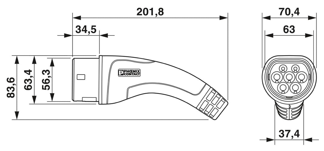 Phoenix Contact CHARX ET2C-1AC32-5,4MES-P2E1 - AC charging cable